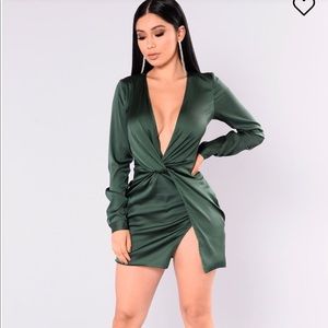 Green Satin Dress